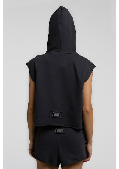 Everlast Ever Classics Wmn Füme Kadın Crop Kapüşonlu Kolsuz Sweatshirt Füme