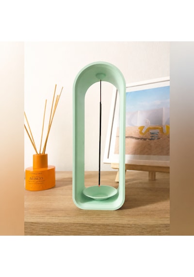 3d Baskı The Shrine Tütsülük - Modern Kemer Formlu Tütsü Tutucu-mint