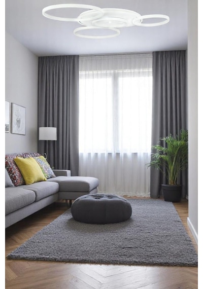 Yaman Modern Tasarım Beyaz Renk Beyaz Ledli Cafe - Mutfak - Salon Led Avize Beyaz