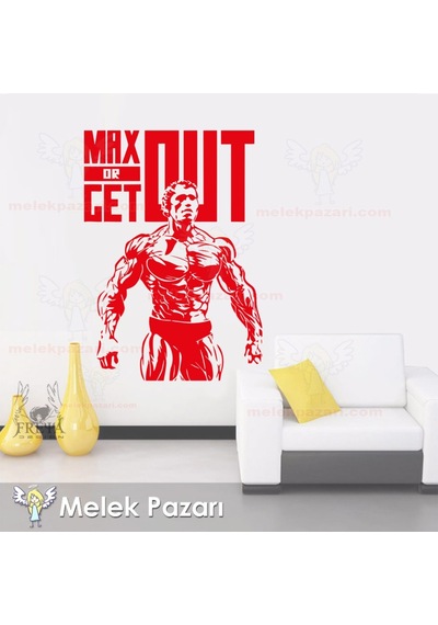 Max Or Get Out Fitness, Spor Salonu Duvar Sticker