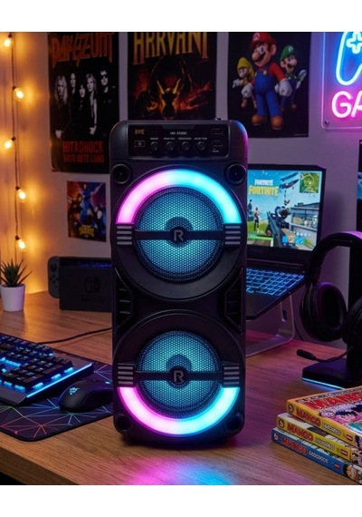 Kablosuz Bluetooth Hoparlör Led Işıklı Usb Ve Tf Kart Destekli Renkli