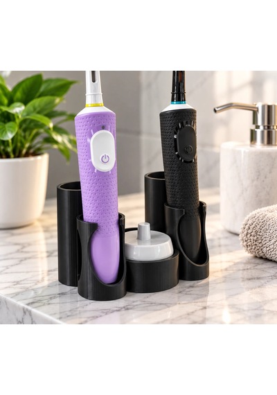 Oral-b Uyumlu İkili Şarjlı Diş Fırçası Standı Zyndo Siyah