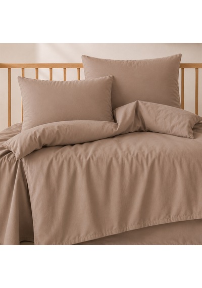 Lief Home %100 Pamuklu Sertifikalı Bebek Nevresim Takımı 100x150 63 Tel Dokuma Kutulu Gönderim Kahverengi