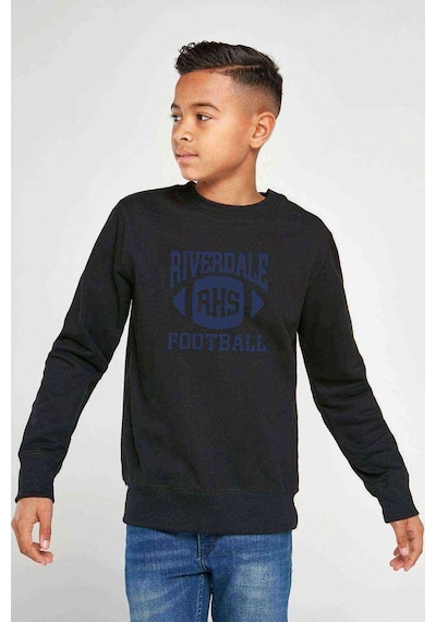 Tshirthane Riverdale Rhs Football Baskılı Unisex Çocuk Siyah Sweatshirt Siyah