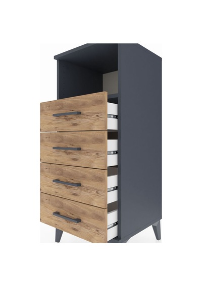 Hyperion Komodin Tek Raflı 4 Çekmeceli 44x44x106 Antrasit-çam Antrasit