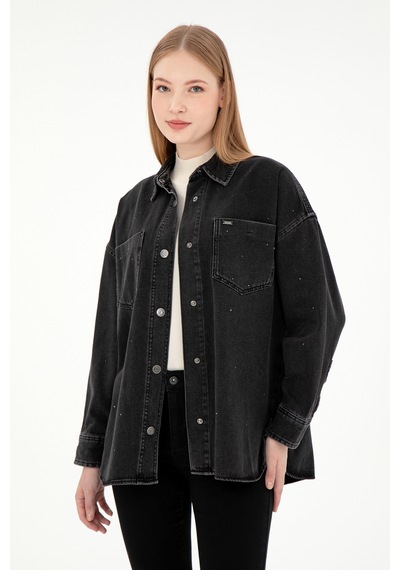 U.s. Polo Assn. Kadın Siyah Gömlek Jean 50295945-dn0027 Black Siyah