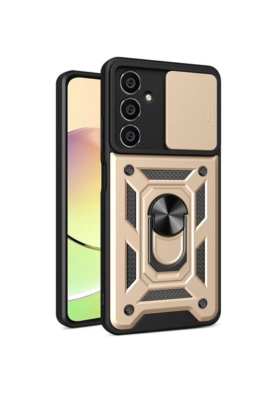 Newface Samsung Galaxy A05s Kılıf Pars Lens Yüzüklü Silikon - Gold