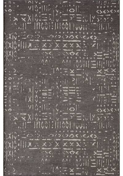 Mikasa Mks01z Antrasit Dekoratif Şönil Kilim İskandinav Desen Yıkanabilir Yumuşak Kaymaz Taban Halı