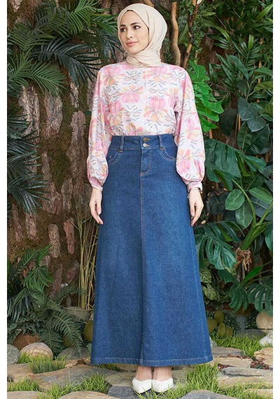 2058-denim Etek Koyu Mavi Koyu Mavi