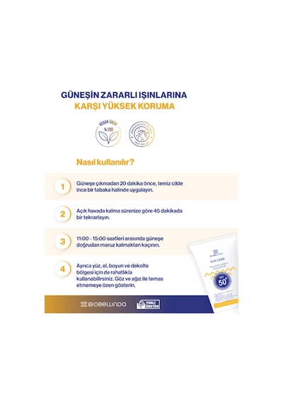 Biobellinda & Leke Karşıtı Güneş Kremi +50 Spf 50 Ml X 2 Adet