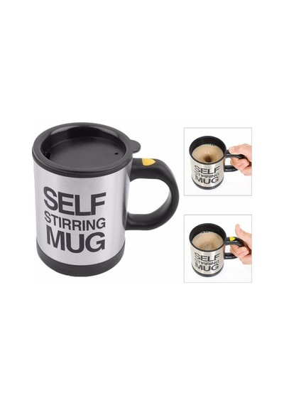 Self Mug Kendi Kendini Karıştıran Kupa Bardak Siyah