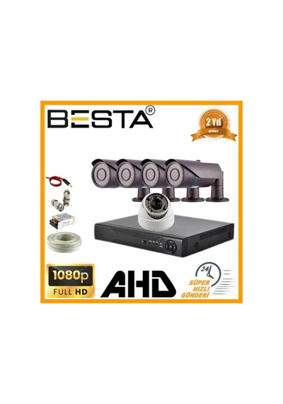 2mp 1080p 4 Dış 1 İç Mekan Kameralı Ahd Güvenlik Seti