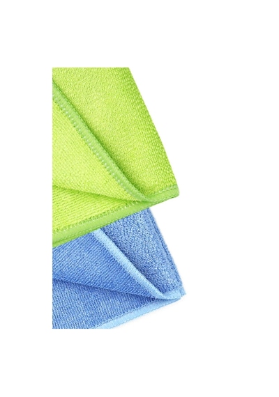 Silver Home Universal Parlak Doku Mikrofiber Temizlik Bezi Mavi - Yeşil 2'li 50 x 70 CM