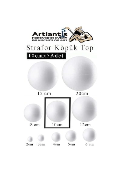 Strafor Köpük Top 10 Cm 5 Adet Köpük Top Küre Toplar Yuvarlak Strafor Köpük Top Okul Deney Hobi Sanat