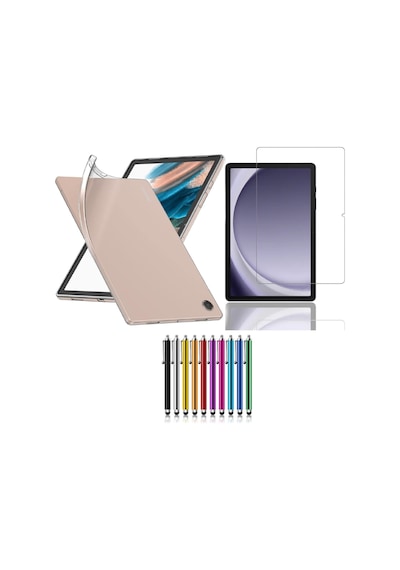 Honor Pad X8 10.1 Inç Kılıf Şeffaf Silikon Kılıf + Nano Ekran Koruyucu + Kalem