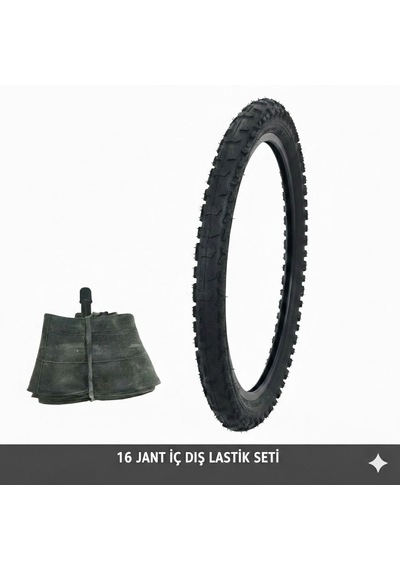 Güçlü Bisikletmotosiklet 16 Jant Bisiklet İç Dış Lastik Seti - 16x1.75/2.125 Uyumlu - Dış Lastik + İç Lastik Oto Kalın Sibop