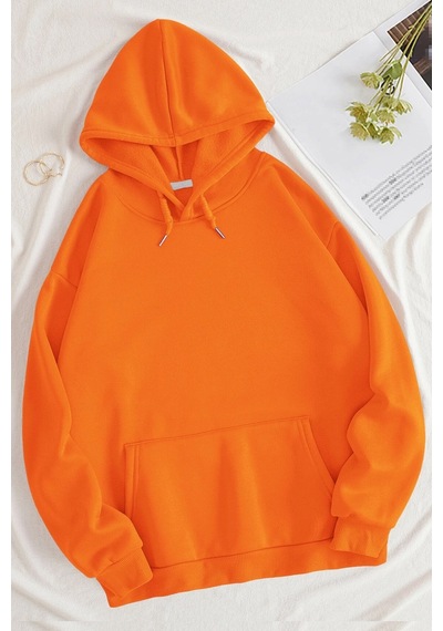Be True Of Baskılı Sweatshirt Turuncu