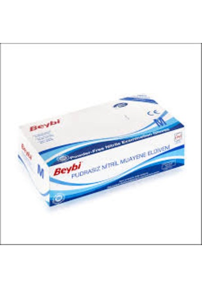 Beybi M Medium Pudrasız Mavi Nitril Muayene Eldiveni 20 Paket 1 Koli