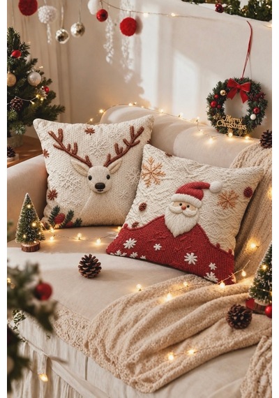 Yılbaşı Yastık Kılıfı, Noel Baba Ren Geyiği Desenli 2li Kırlent Yılbaşı Dekorasyon Dijital Baskı Ren Ve Noel - 800006344 Ren Ve Noel Yılbaşı Yastık Kılıfı, Noel Baba Ren Geyiği Desenli 2li Kırlent Yılbaşı Dekorasyon Dijital Baskı Ren Ve Noel - 800006344 Ren Ve Noel