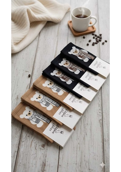 Kadın Pamuk Çorap Kışlık 36-40 Numara Asorti 6'lı Paket Set 1