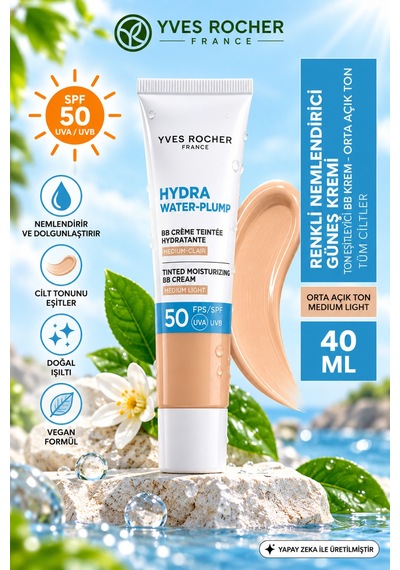 Spf50 Bb Krem Orta Açık Ton Renkli Nemlendirici Güneş Kremi Ton Eşitleyici 40 Ml Bej 62403741