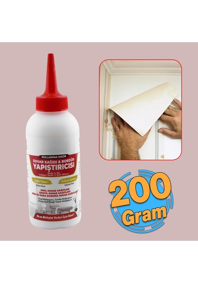Şeffaf Duvar Kağıdı Broşür Yapıştırıcısı 200 Gr Hazır Tutkal Vinil Tekstil El İşi Kağıtları 1 Adet