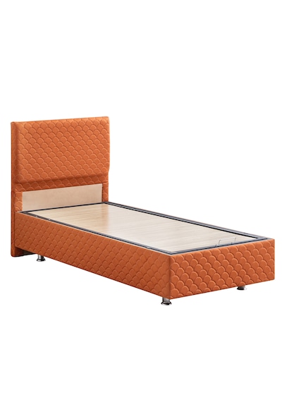 Luka İkili Set, Tek Kişilik Baza Başlık Seti - Turuncu 120 x 200 CM