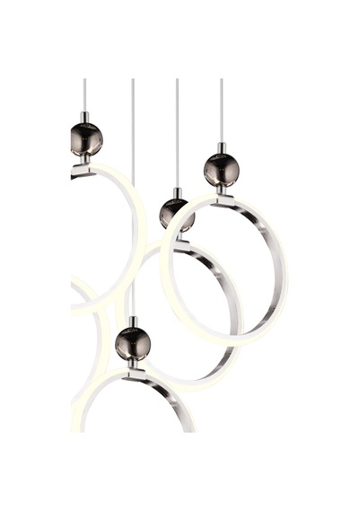 Ld 073 5 Model Krom 3 Renkli Salon Ve Oturma Odası İçin İdeal Alüminyum Avize, 35x70 Krom