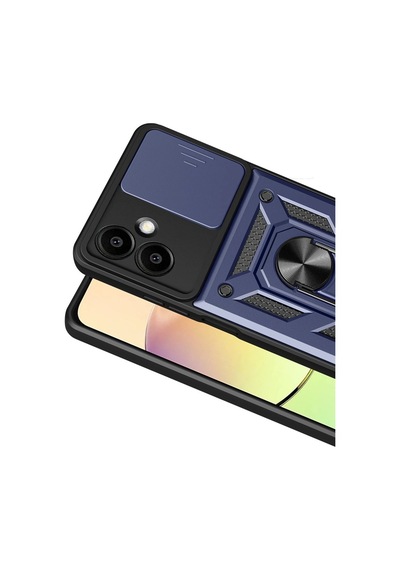 Samsung Galaxy  Uyumlu  A07 4g Pars Lens Yüzüklü Silikon - Lacivert
