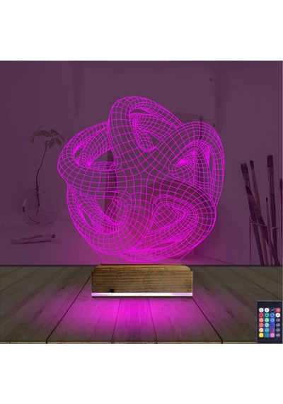 Luvivia Geometrik Dekoratif 3d Lamba - Masa Gece Lambası V6 Şeffaf