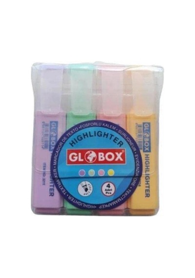Globox-fosforlu Kalem 4lü Pastel Renk 124-Pembe