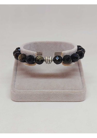 Sirius Serisi Golden Obsidyen Taşı 10mm Unisex Bileklik 52930 Çok Renkli
