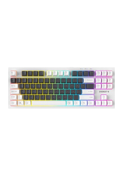 Everest Kb-98 Sılent Tkl Gri Mavi-beyaz Rainbow Q Membrane Klavye Kdo