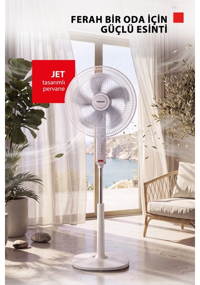 Jet Tasarımlı Beyaz 5 Kanatlı Ayaklı Vantilatör F-ase50cıs W
