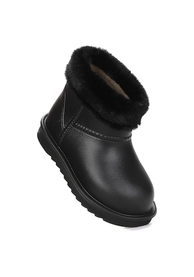 Kiko Kids Geta Su Geçirmez İçi Kürklü Kız Çocuk Eva Yağmur Kar Çizme Siyah Siyah