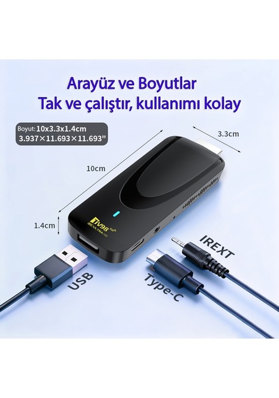 8k Ultra Hd Android Tv Stick 5g Wifi Bluetooth 4 Çekirdek Akıllı Tv Dönüştürücü