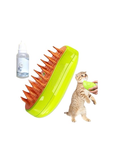 2 Adet Buharlı Kedi Tarağı Masajlı Tüy Bakım Fırçası