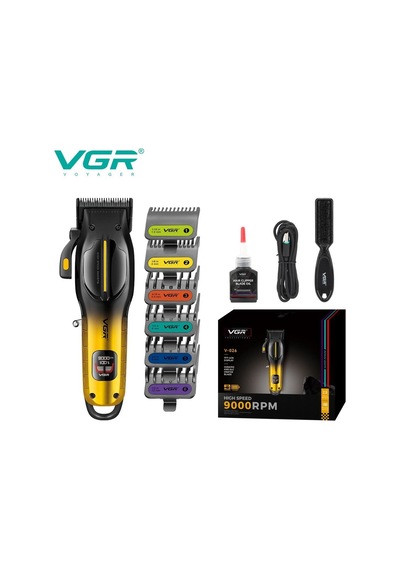 V-026 Profesyonel Saç Sakal Tıraş Makinesi Rpm Dlc Bıçak Metal Gövde Şarjlı Traş Makinesi - Sarı