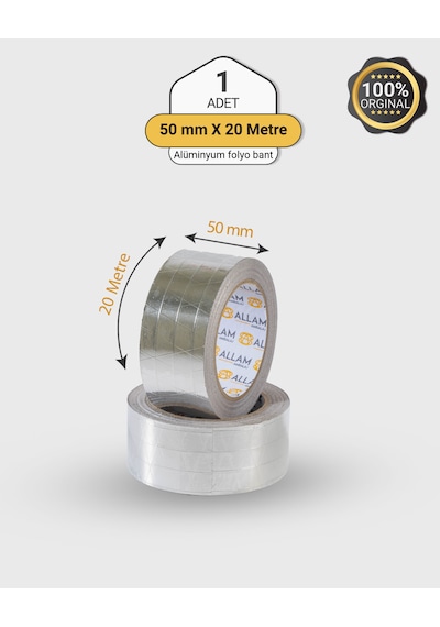 6 Adet Alüminyum Folyo Su Hava Yağ Kesici İzolasyon Bandı 50mm X 20 Mt Isıya Dayanıklı Bant