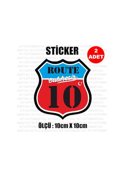 10 Balıkesir Plaka Rota Sticker Araba Kask Motosiklet Laptop Etik