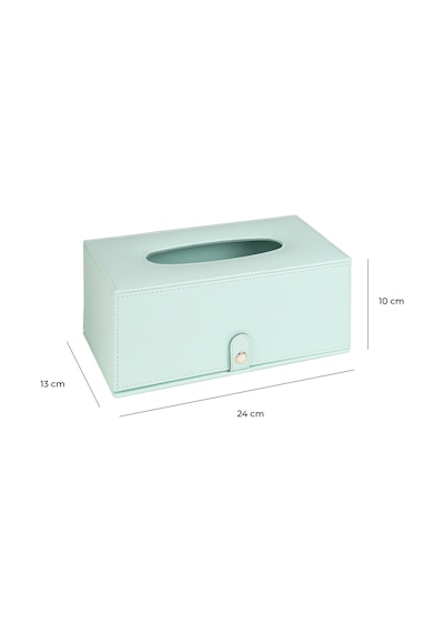 2k Premium Tasarım Vegan Deri Mendil Ve Peçete Kutusu Maksi Boy Peçetelik Ofis Ev Hediyelik Masa Üstü Aksesuar 24x13x10 Cm. Su Yeşili