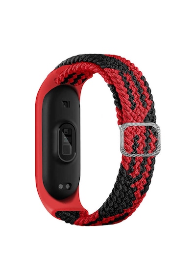 Xiaomi Mi Band 3 Uyumlu Krd-49 Örgü Zore Kordon-siyah-kırmızı
