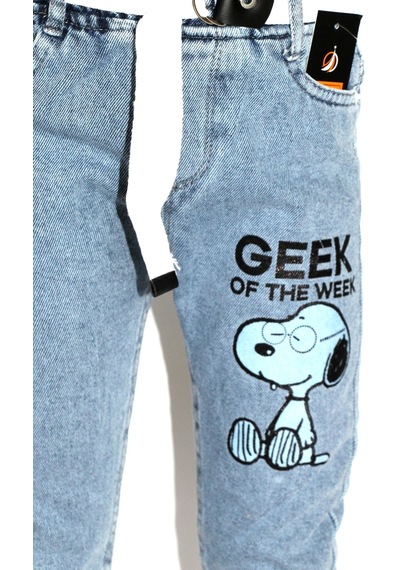 Milenawear By Milena Snoopy Baskılı Kemerli Jeans Mavi