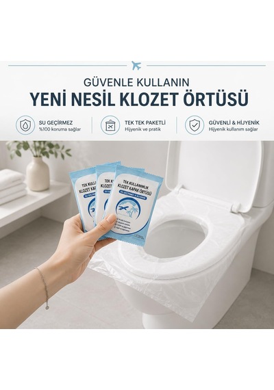 Tek Kullanımlık Hijyenik Klozet Kapağı Örtüsü 50 Adet Seyahat, Kamp, Otel Ve Umumi Tuvaletler İçin Taşınabilir Tuvalet Kapağı Koruyucu, Su Geçirmez Ve Hijyenik Kullanım Şeffaf