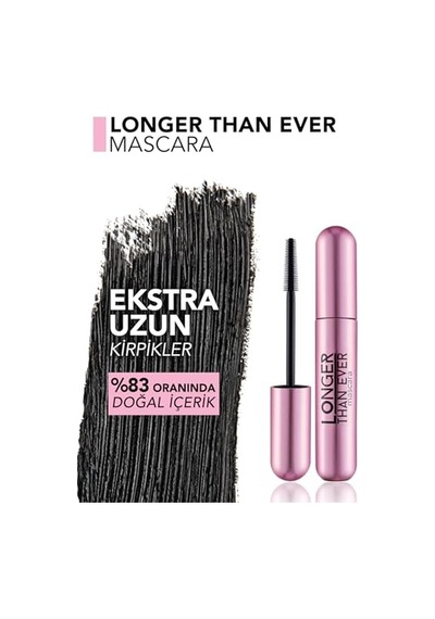 Flormar Doğal Formüllü Kirpik Uzatıcı Maskara Siyah - Longer Than Ever Mascara - 001 Black - 8682536067119