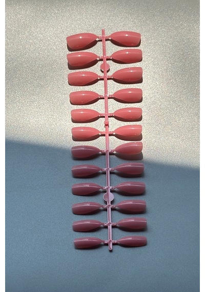 24 Adet Gül Pembe Badem Takma Tırnak Orta Uzun 814 Gül Pembe