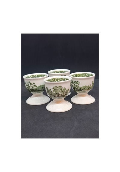 Yeşil Rusticana Porselen 4 Adet Vintage Yumurtalık