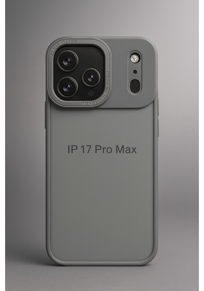 Apple iPhone 17 Pro Max Uyumlu Tam Koruma Sağlayan Darbeye Dayanıklı Kalın Silikon Kılıf Gri