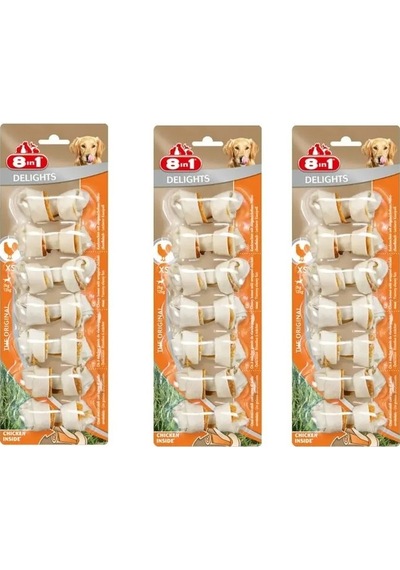 8in1 Delights Bones Tavuklu Xs Köpek Ödül Kemiği 7 Li X 3 Adet