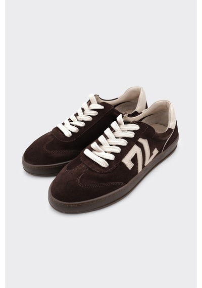 Derinet Hakiki Deri Comfort Taban Kadın Sneaker Kahve Süet Kahve Süet